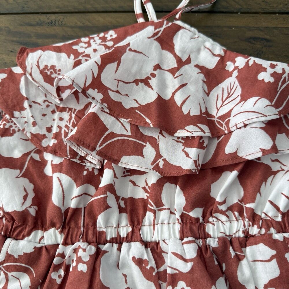 Janie and Jack Floral Print Halter Shorts Romper With Ruffles And Pockets Size 3 - Picture 2 of 8